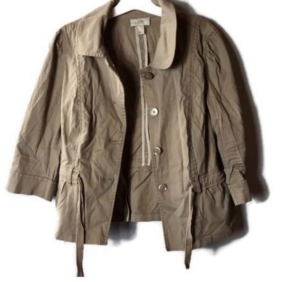 Ann Taylor Loft Womens Outer Wear Button Down Coat with Belt Size 14 - Picture 1 of 5